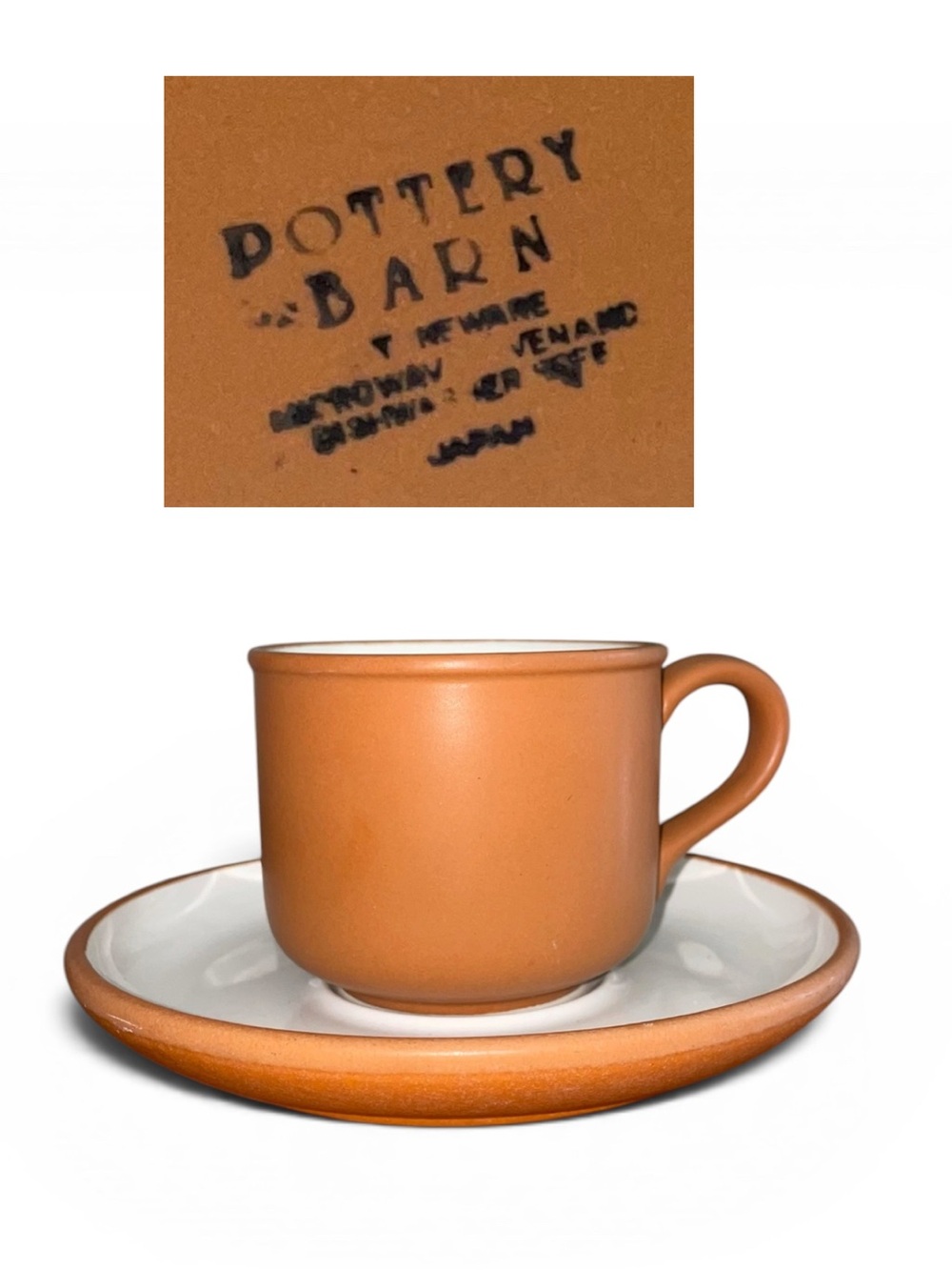Pottery Barn Terracotta Cup & Saucer